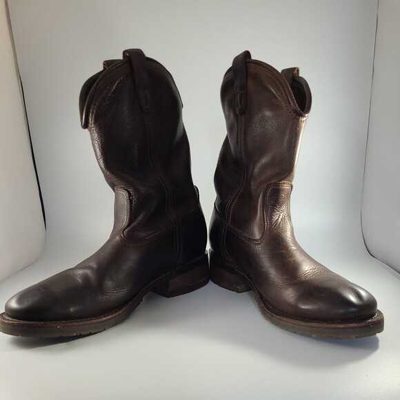 Double H Round Toe Harness Leather Boot DH2510 Sz 9.5 D Chocolate Brown - Picture 3 of 9